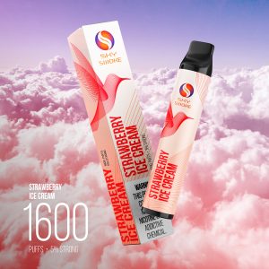 SKY SMOKE 1600 Strawberry Ice Cream / Клубничное Мороженное